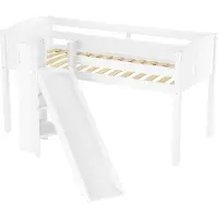 Erst-Holz Schönes Spielbett für Kinder mit Rutsche 90x200 Kiefer weiß V-60.21W-09Federleisten