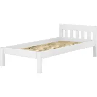 Erst-Holz Modernes Einzelbett Massivholz Kiefer weiß 90x200 Futonbett Jugend Zubehör wählbar V-60.38-09WFederleisten
