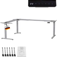 Albatros LIFT L7S Gestell für Eckschreibtisch Höhenverstellbar Elektrisch silber - Winkelschreibtisch Memoryfunktion, - Schreibtischgestell Höhenverstellbar und Stufenlos