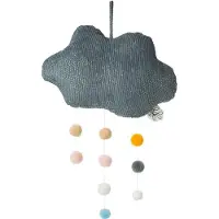Bon Ton Toys Picca Loulou Mobile 'Wolke' (grau, 34cm) Cord mit Pom-Poms Dekoration zum aufhängen Cloud Stars