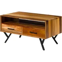 MASSIVMOEBEL24.DE MASSIVMOEBEL24 Couchtisch Altholz 100x60x51 natur lackiert AVIGNON #115