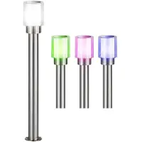 Etc-shop Smart RGB LED Stehleuchte, Edelstahl, silber, weiß
