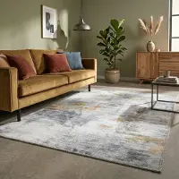 FRAAI Moderner Teppich - Strong Grau Gelb 160x230 cm