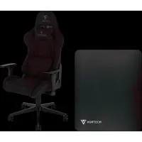 Vortech Essential Gaming-Stuhl Schwarz + Bodenschutzmatte Schwarz