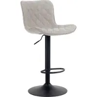 CLP Barhocker Emma höhenverstellbar und 360 drehbar taupe Material Stoff