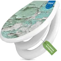 Banjado Familien WC Sitz weiß mit Kindersitz und Absenkautomatik und Motiv Patina Mint [TDWK 12972]