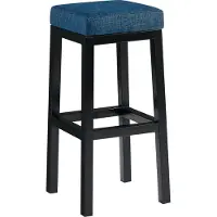 CLP Barhocker Taylor mit schwarzem Metallgestell Sitzhöhe 83 cm blau Material Stoff