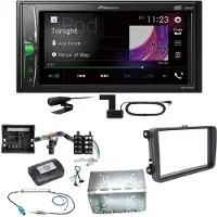 Pioneer DMH-A3300DAB Bluetooth USB DAB+ iPod Einbauset für T6 Sharan 2 Beetle