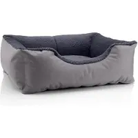BedDog Hundebett TEDDY, Hundesofa,(M) ca. 70x55x18cm,ROCK-FLOW (grau/grau)