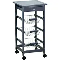 Kesper Küchenwagen mit Glasarbeitsplatte 36 X 77 X 36 cm Grau 25782K