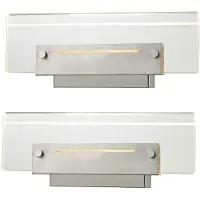 Etc-shop 2er Set LED Wandleuchte, Chrom, Acryl klar, Schalter, L 26 cm