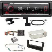 Kenwood KMM-BT408DAB Bluetooth Digitalradio USB Einbauset für Audi A1 8X