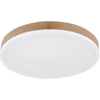 Globo LED Deckenlampe, Metall, Holzoptik, weiß, D 45 cm