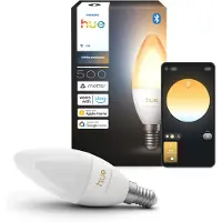 Philips Hue White Ambiance E14 Kerzenlampe – Smarte LED 500lm 1800–20000K Dimmbar bis 0,2% Zigbee & Matter – 1er-Pack