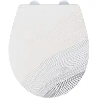 Wenko WC-Sitz Mod. Menin Duroplast mit Absenkautomatik kratzfest Edelstahl-Befestigung rutschfest Relief Oberfläche 38x44,5 cm mehrfarbig