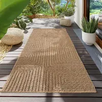 Teppium Carpetsale24 In- & Outdoor Teppich Wetterfest im natürlichen Jute-Look, ideal für Wohnzimmer, Küche, Terrasse & Balkon, Grösse: 80x150 cm