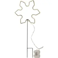Star Trading Outdoor Leuchte Neonsnowflake Schneeflocke Timer H 60cm