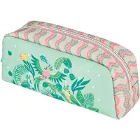 Herlitz Sweet Jungle, Weiches Federmäppchen, Polyester, Grün, Pink, Abbildung, Reißverschluss
