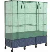vidaXL Gartenplanter mit Gewächshausabdeckung und Rädern 3 Stk. PP