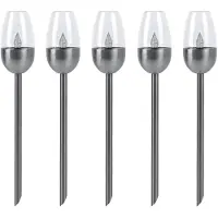 Etc-shop 5x LED Außenlampe, Solarleuchte, Metall, schwarz, H 38 cm