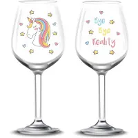 EinhornLiebe - Weingläser Set - Bye Bye Reality (2 Stück) Weinglas Glas Unicorn Einhorn
