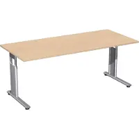 Geramöbel Schreibtisch C-Fuß Flex S-617146-AS 180x80x82cm ahorn/silber