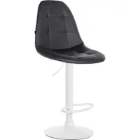 CLP Barhocker Elmore Kunstleder | Farbe schwarz Material Gestell Metall matt weiss