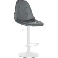 CLP Barhocker Elmore Kunstleder | Farbe grau Material Gestell Metall matt weiss