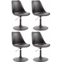 CLP 4er Set Esszimmerstühle Maverick Kunststoff drehbar und stufenlos verstellbar schwarz Gestell Farbe schwarz