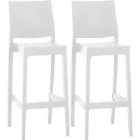CLP 2er Set Barhocker Maya Kunststoff | Farbe weiß