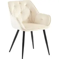 CLP Esszimmerstuhl Cassis Samtbezug mit gesteppter Rückenlehne creme Material Samt