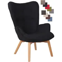 CLP Lounger Durham Stoff mit Buchenholz Gestell schwarz