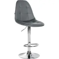 CLP Barhocker Elmore Kunstleder | Farbe grau Material Gestell Metall in Chromoptik