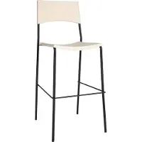 CLP Barhocker Genua mit Kunststoffsitz und schwarzem Metallgestell creme