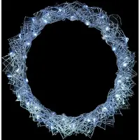 Mojawo LED Hängekranz / Tischdekoration Metall Ø30cm kaltweiß