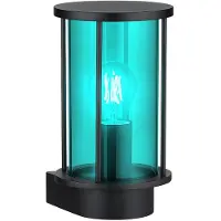 Globo Lighting RGB LED Wandleuchte, Laterne, Edelstahl schwarz, Glas rauch, H 25,2 cm