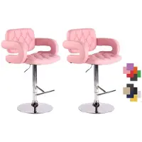 CLP 2er Set Barhocker Dublin höhenverstellbar und drehbar | Farbe pink