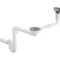 Hansgrohe D14-10 Manuelle Ab- und Überlaufgarnitur für Einzelbecken, Edelstahl