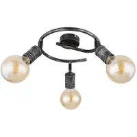 Globo Deckenleuchte, Metall antik nickel, bewegliche Spots, H 11 cm