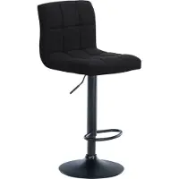 CLP Barhocker Calma Stoff 360 drehbar und höhenverstellbar | Farbe schwarz Gestell Farbe schwarz