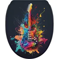 Sanilo WC-Sitz mit Absenkautomatik und Schnellverschluss Guitar, Toilettendeckel direkt vom Hersteller, Klodeckel, Klobrille, WC Deckel, WC Brille