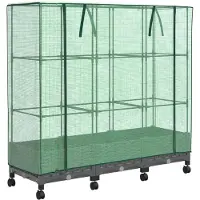 vidaXL Gartenplanter mit Gewächshausabdeckung und Rädern 3 Stk. PP