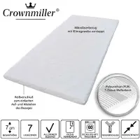 Crownmiller Basic XXL Topper 200x200 cm mittel 7cm hoch 7-Zonen Bezug waschbar bis 60 Grad