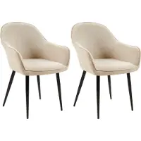CLP 2er Set Esszimmerstühle Boise mit Robustem Metallgestell taupe