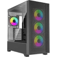 Xilence Xilent Flux, Midi Tower, PC, Schwarz, EATX, ATX, micro ATX, Mini-ITX, SPCC, Acrylnitril-Butadien-Styrol (ABS), Metall, Gehärtetes Glas, Rot, Grün, Blau