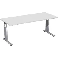 Geramöbel Schreibtisch B1800xT800mm, Flex lichtgrau/silber