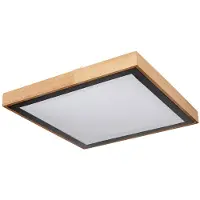 Globo LED Deckenleuchte, Holz, schwarz, opal, CCT, D 39 cm