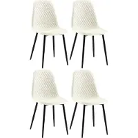CLP 4er Set Stühle Giverny mit Ziernähten creme Material Stoff