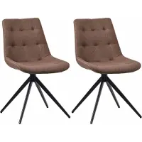 CLP 2er Set Esszimmerstuhl Merna schwenkbar und gepolstert taupe Material Stoff