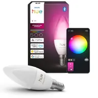 Philips Hue White & Color Ambiance E14 Kerzenlampe – Smarte LED 500lm 16M Farben 1800–20000K Zigbee & Matter – 1er-Pack